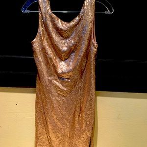 Gorgeous Golden arose mini dress with half back